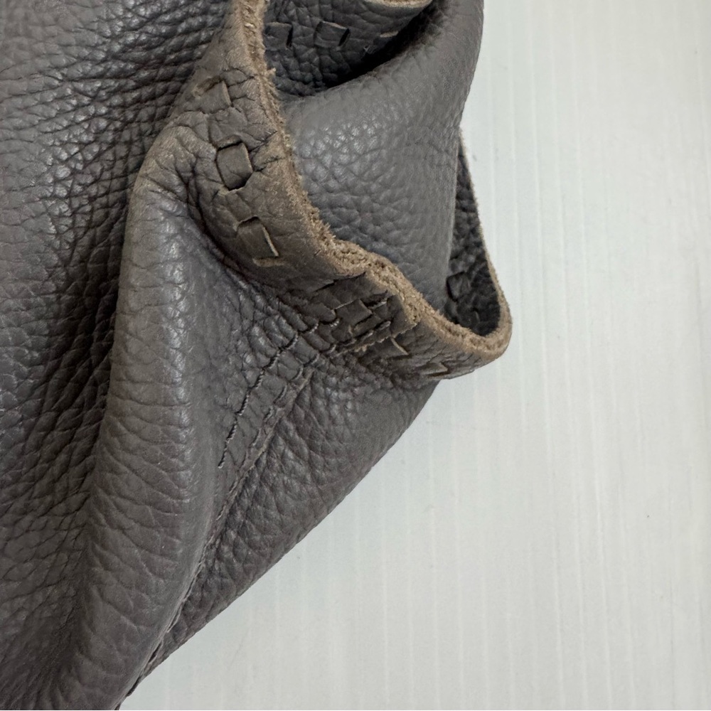 Lucky Brand y2k Gray Leather Women's Bag braided handle super soft leather - Picture 6 of 10